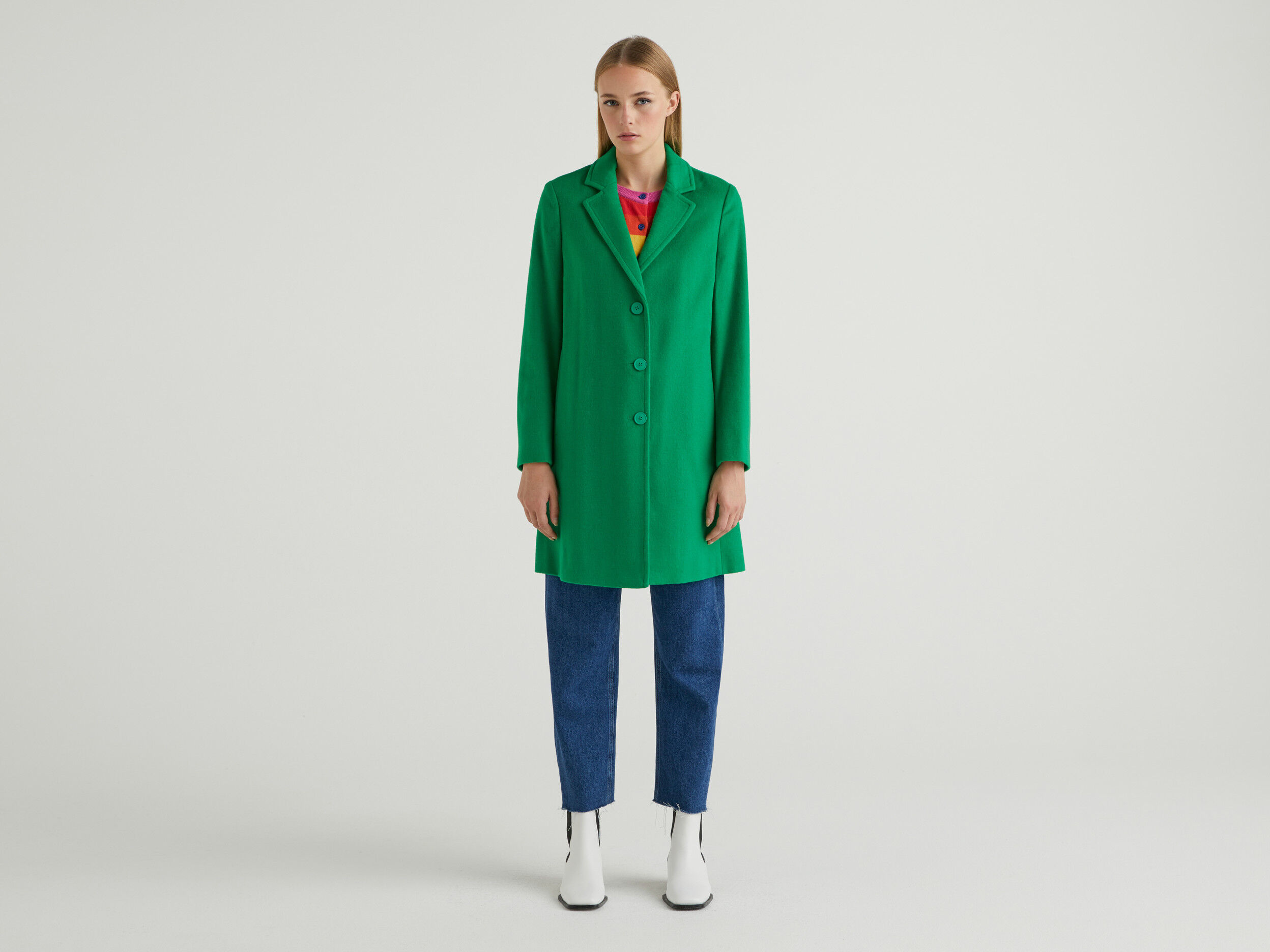 Benetton green coat new arrivals