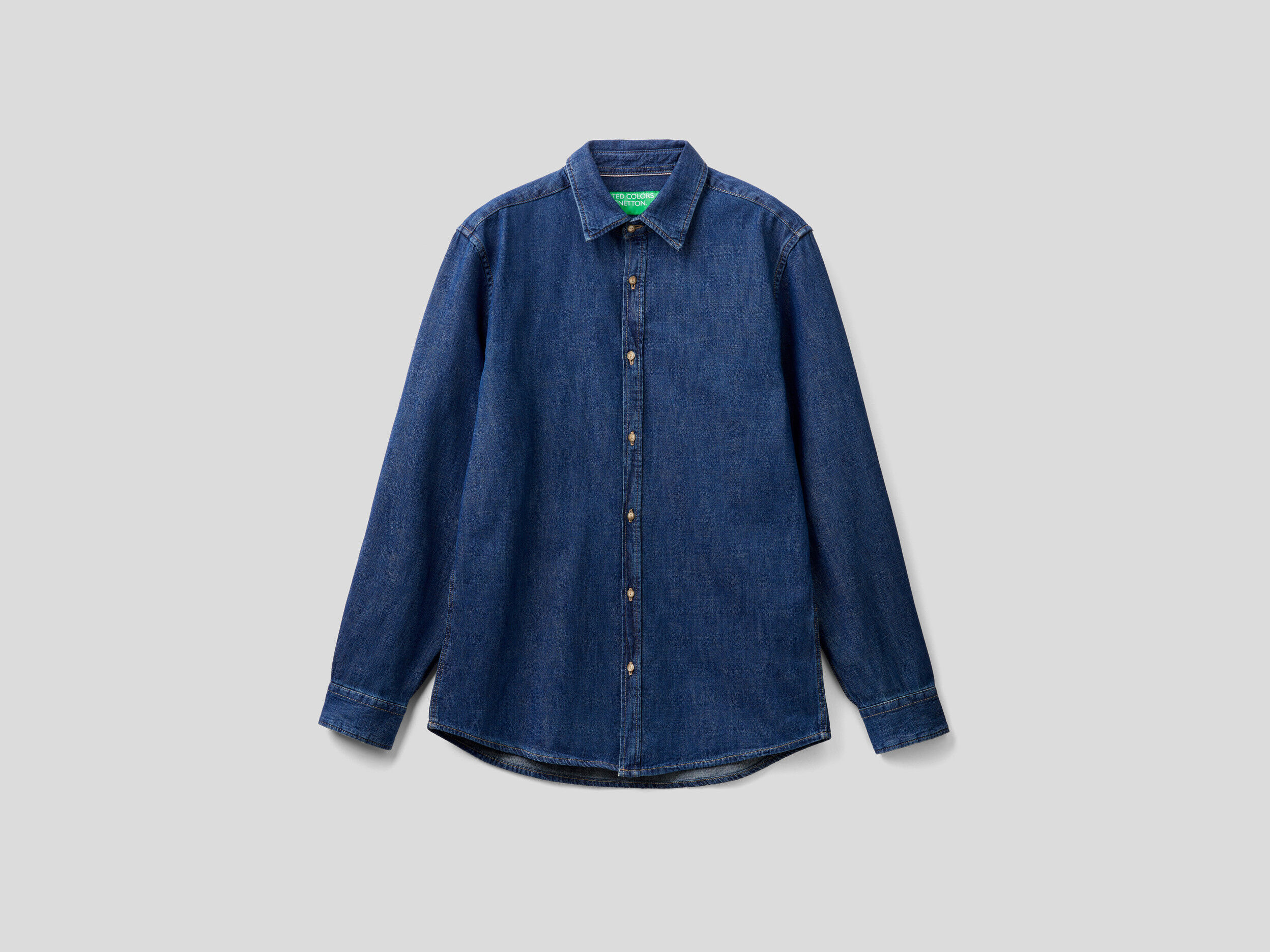 Jean shirt in 100 cotton Dark Blue Benetton
