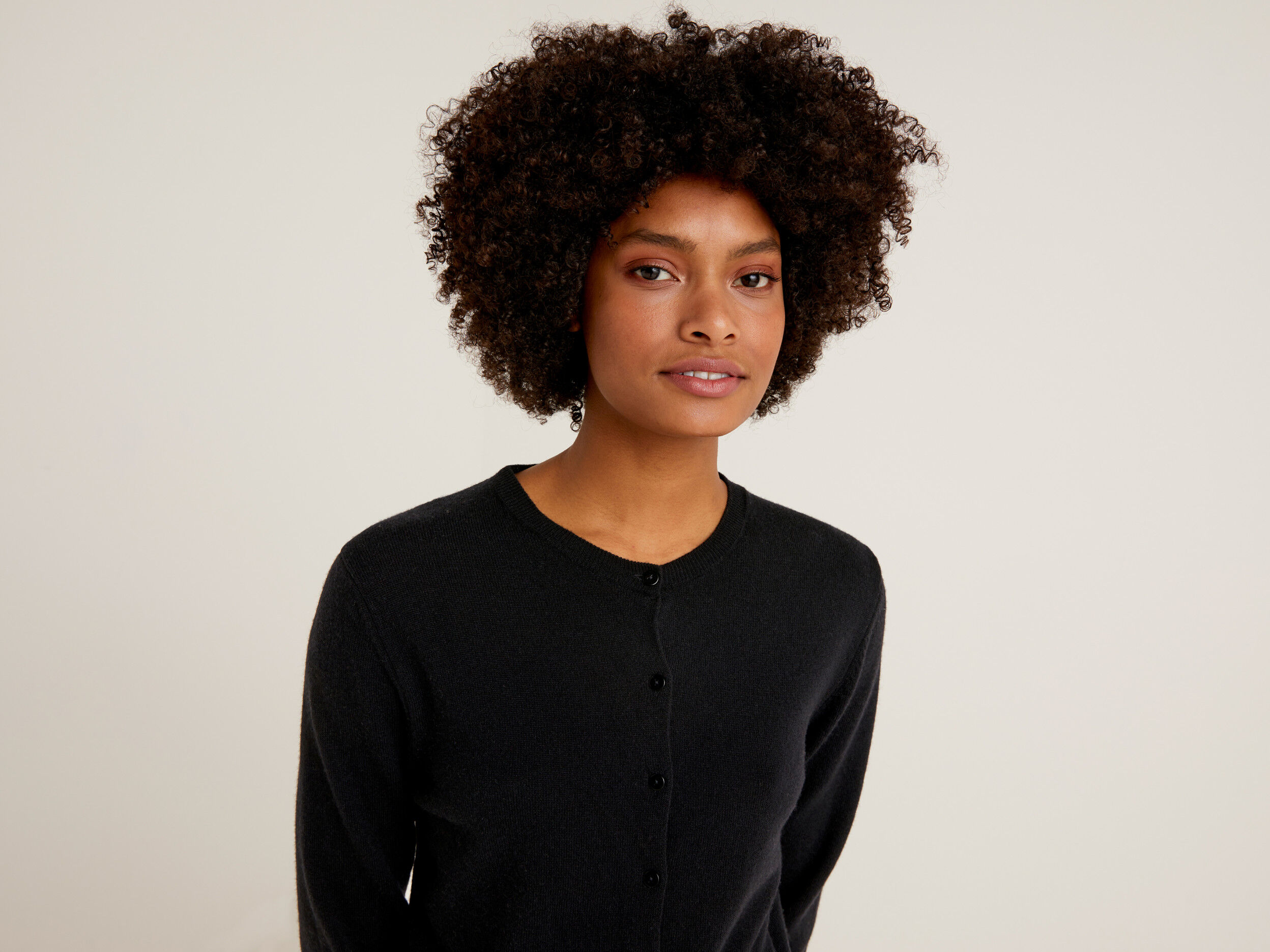 black round neck cardigan