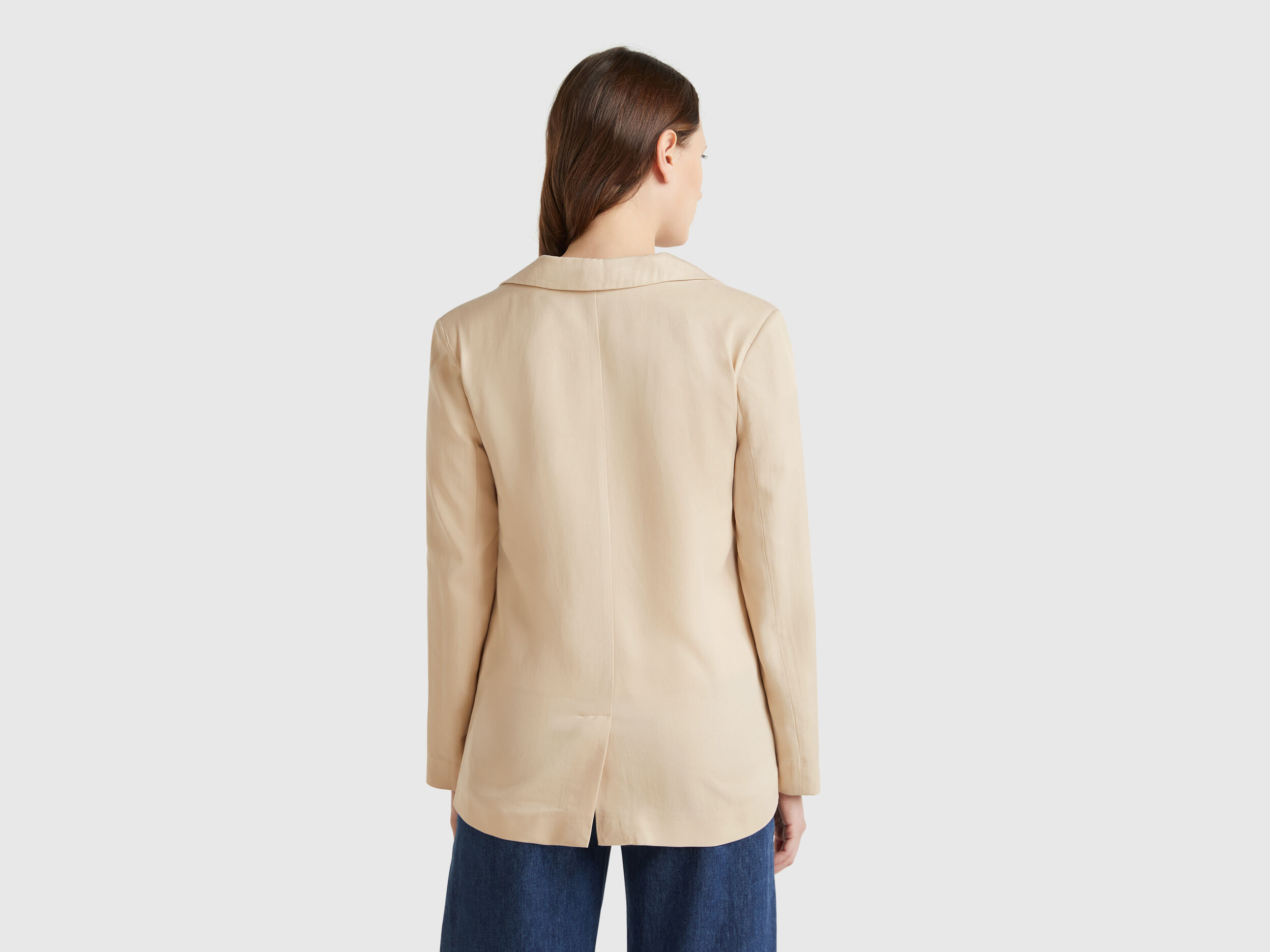 ジャケット・アウター 80s 90s EURO linen tailored jacket beige Vintage 80s Luisa Spagnoli Linen Jacket, Double Breasted