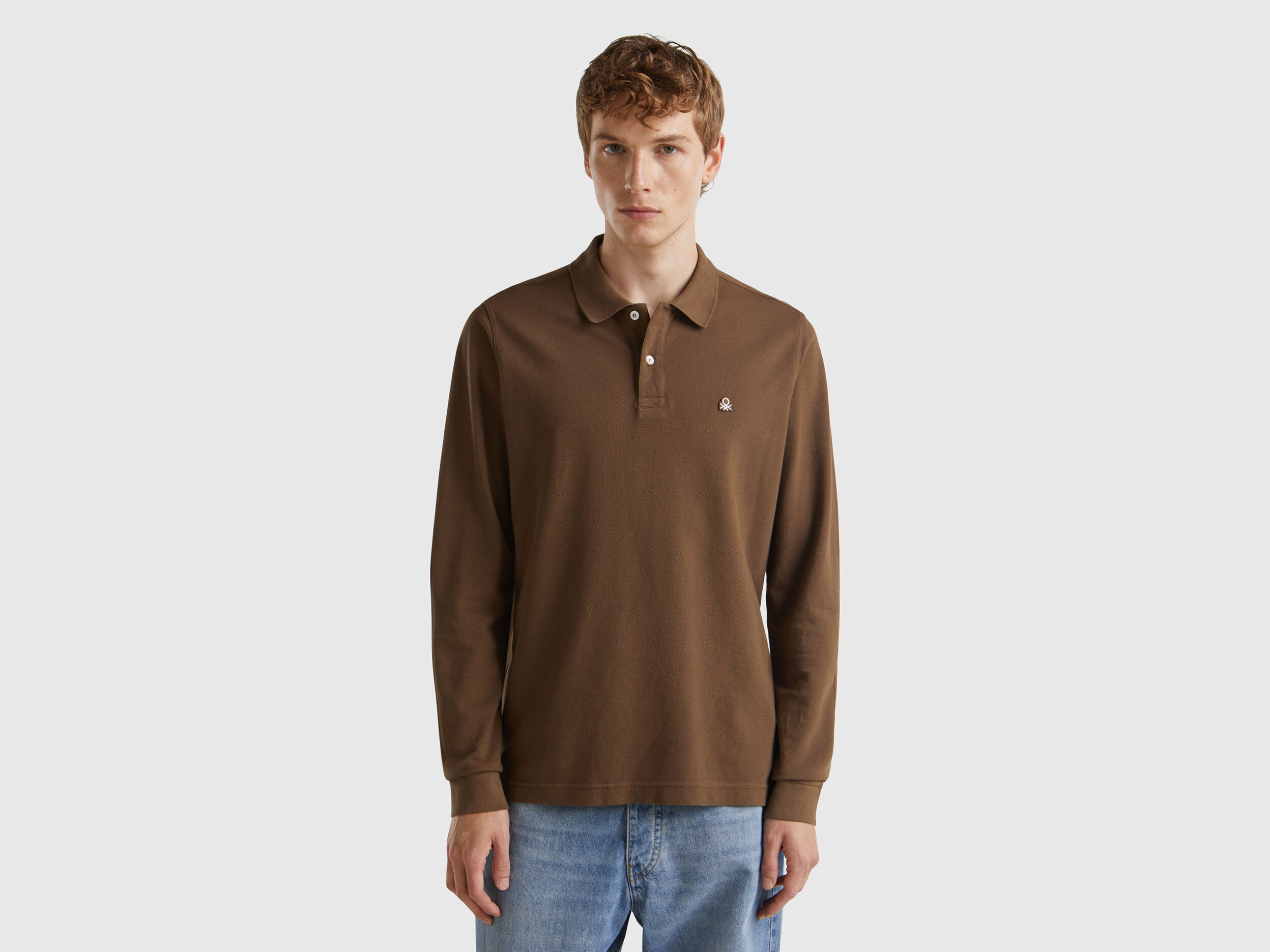 Benetton long sleeve polo shirt shop
