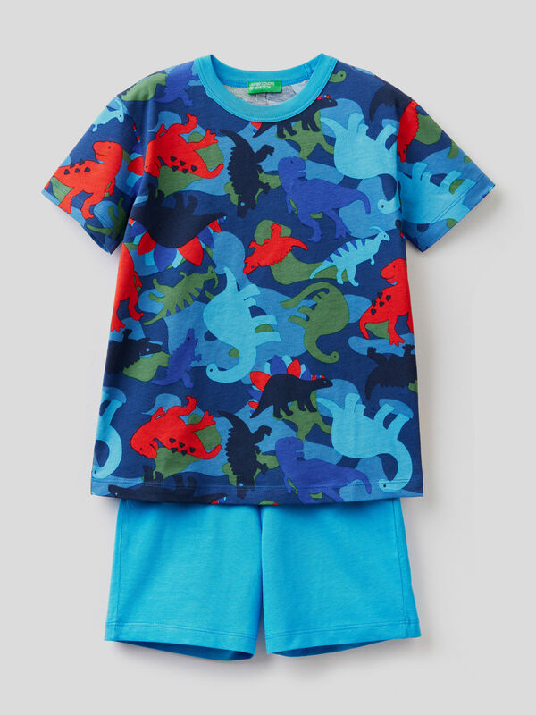 Pijama corto con camiseta estampada Niño