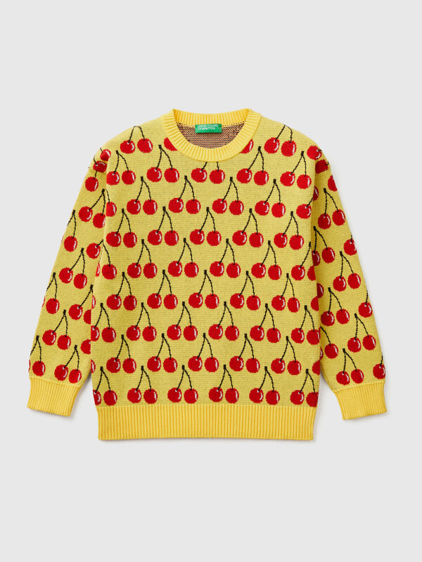 Yellow sweater with cherry pattern Junior Boy