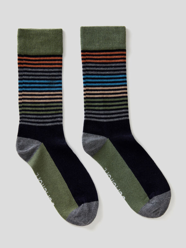 3/4 socks with jacquard pattern