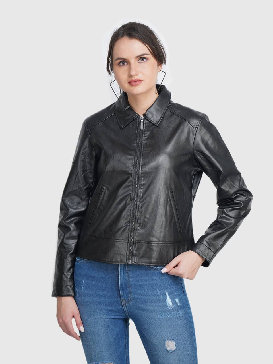 Jacket with Pattern Placket Black Benetton