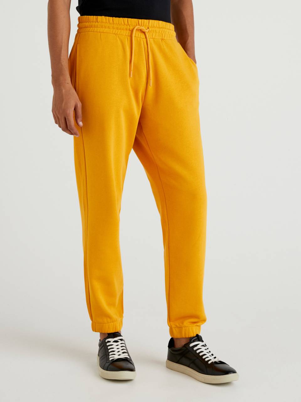 Mens Drawstring Joggers Yellow Benetton