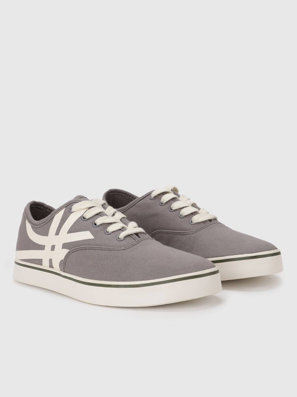 Men Textured Sneakers Dark Green Benetton