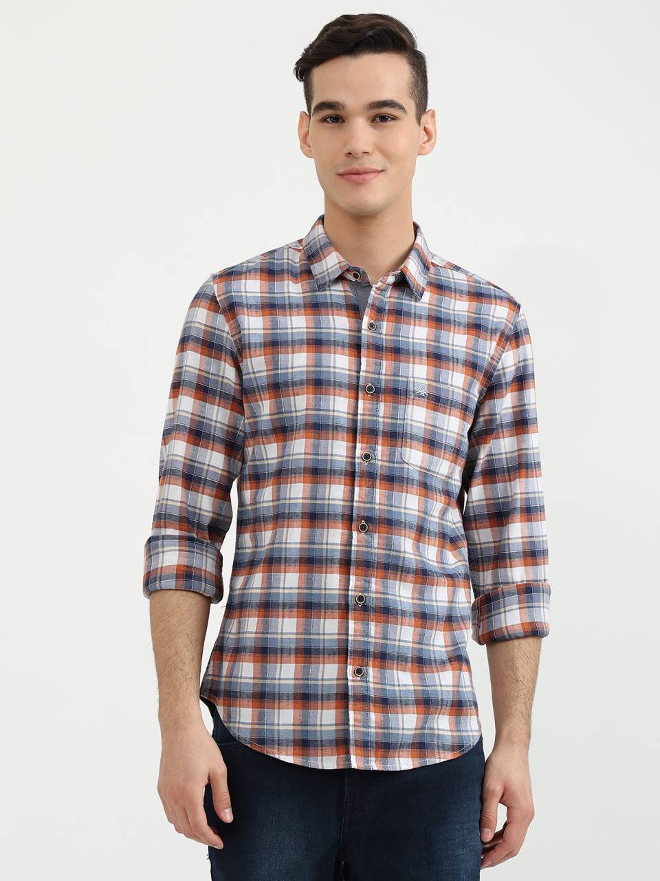 United colors of benetton discount men's checkered casual shirt