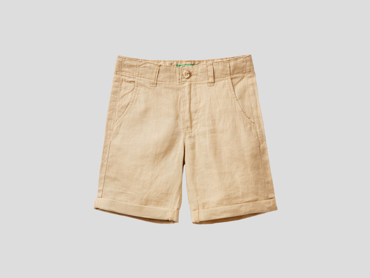 Benetton NWT United Colors of Benetton Boys Green Solid Cotton Pockets Shorts 