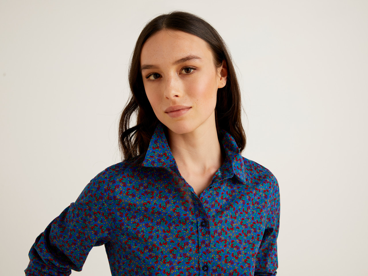 Navy floral shirt on sale womens