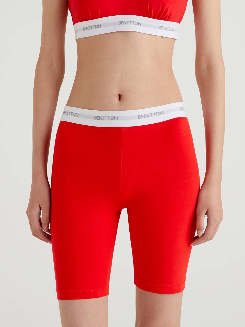 Red cycling shorts Red Benetton