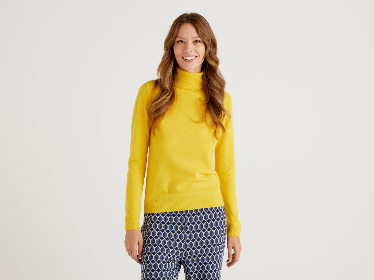 Women s High Collar Merino Wool Sweaters Women 2024 Benetton