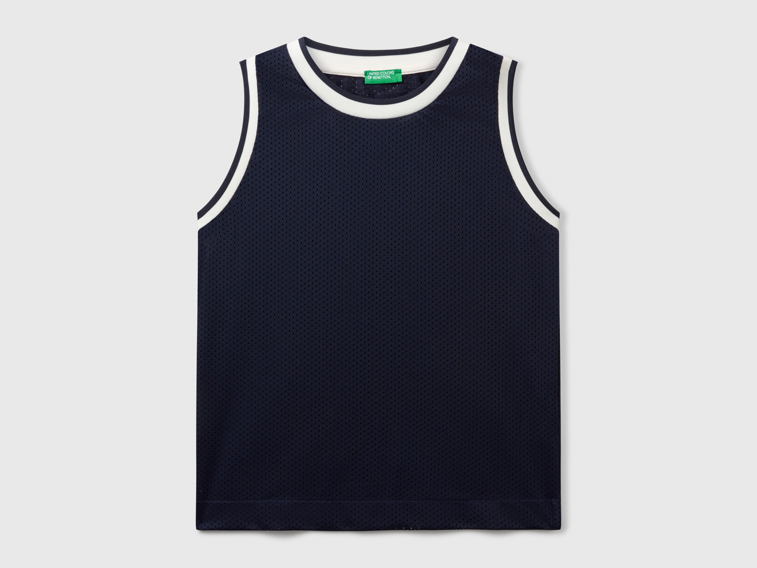 unof Knit tank top ブルー Stretch Jersey Knit Jewel Neck Tank | EILEEN FISHER