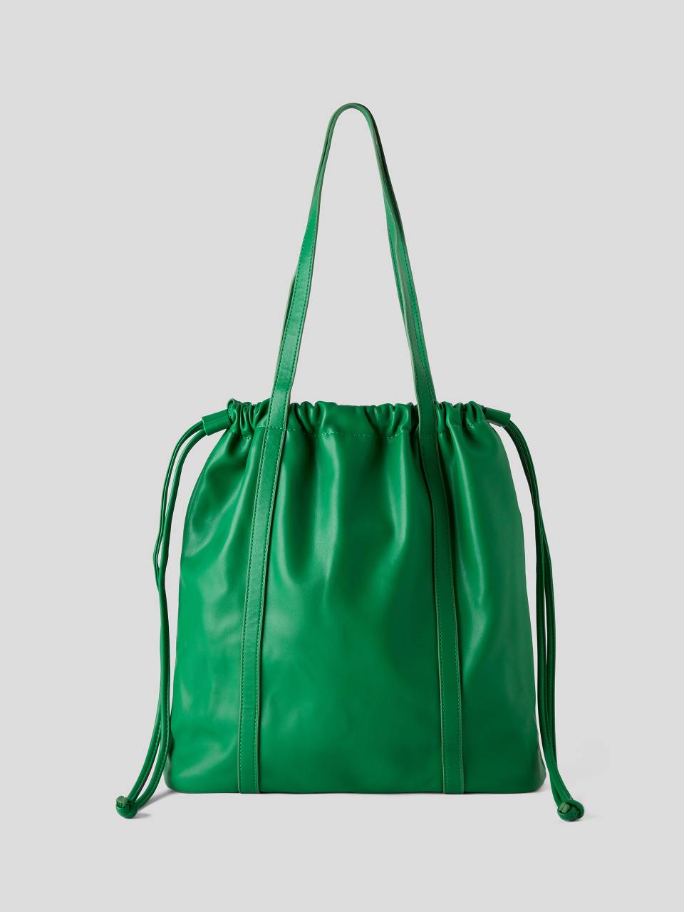 Shopping bag with drawstring - Green | Benetton