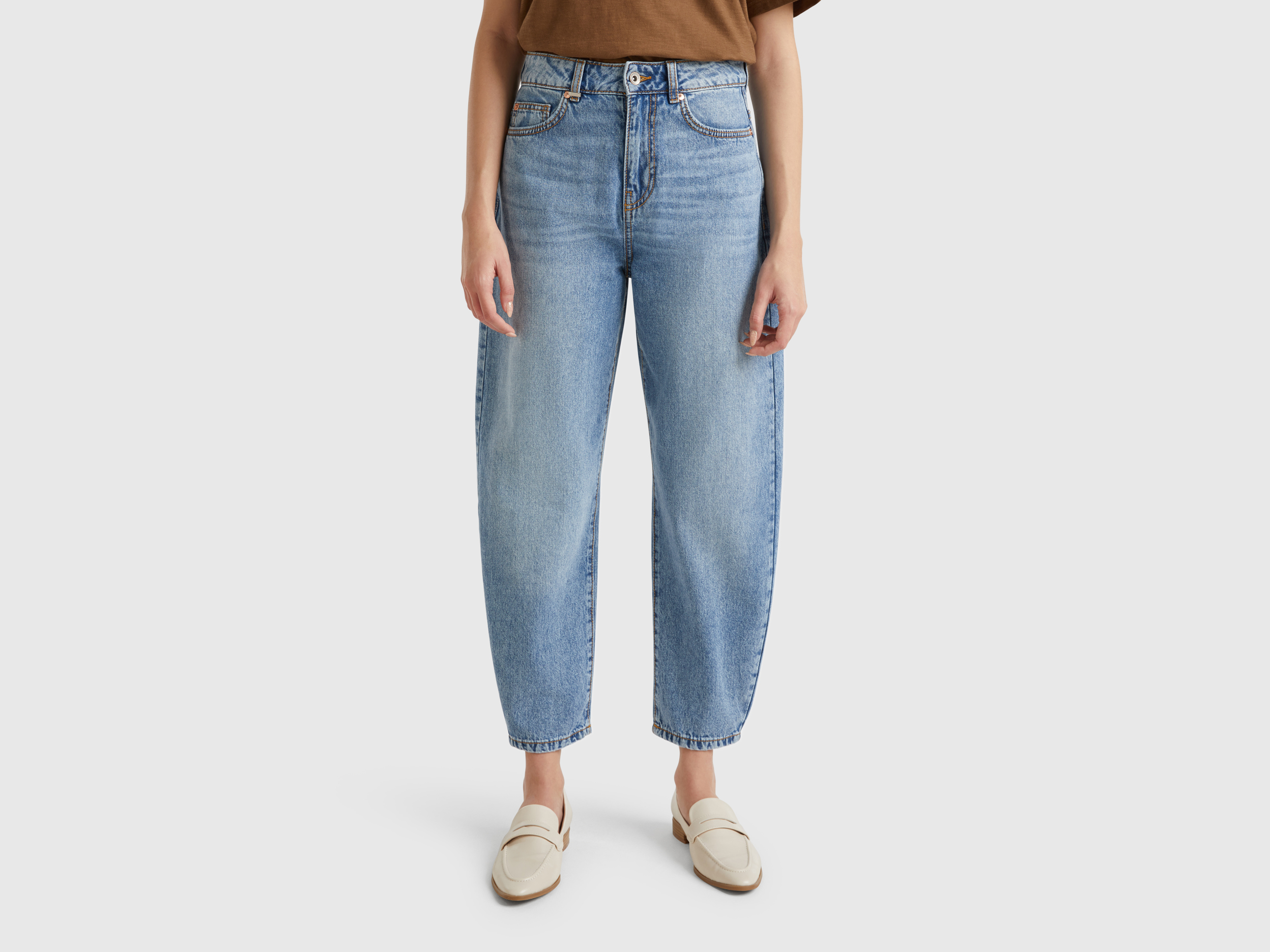 【BAON】[unisex] Zenly Curve Denim Balloon Pants Levis Balloon Leg Cottonzed Hemp Women's Jeans Antigravity