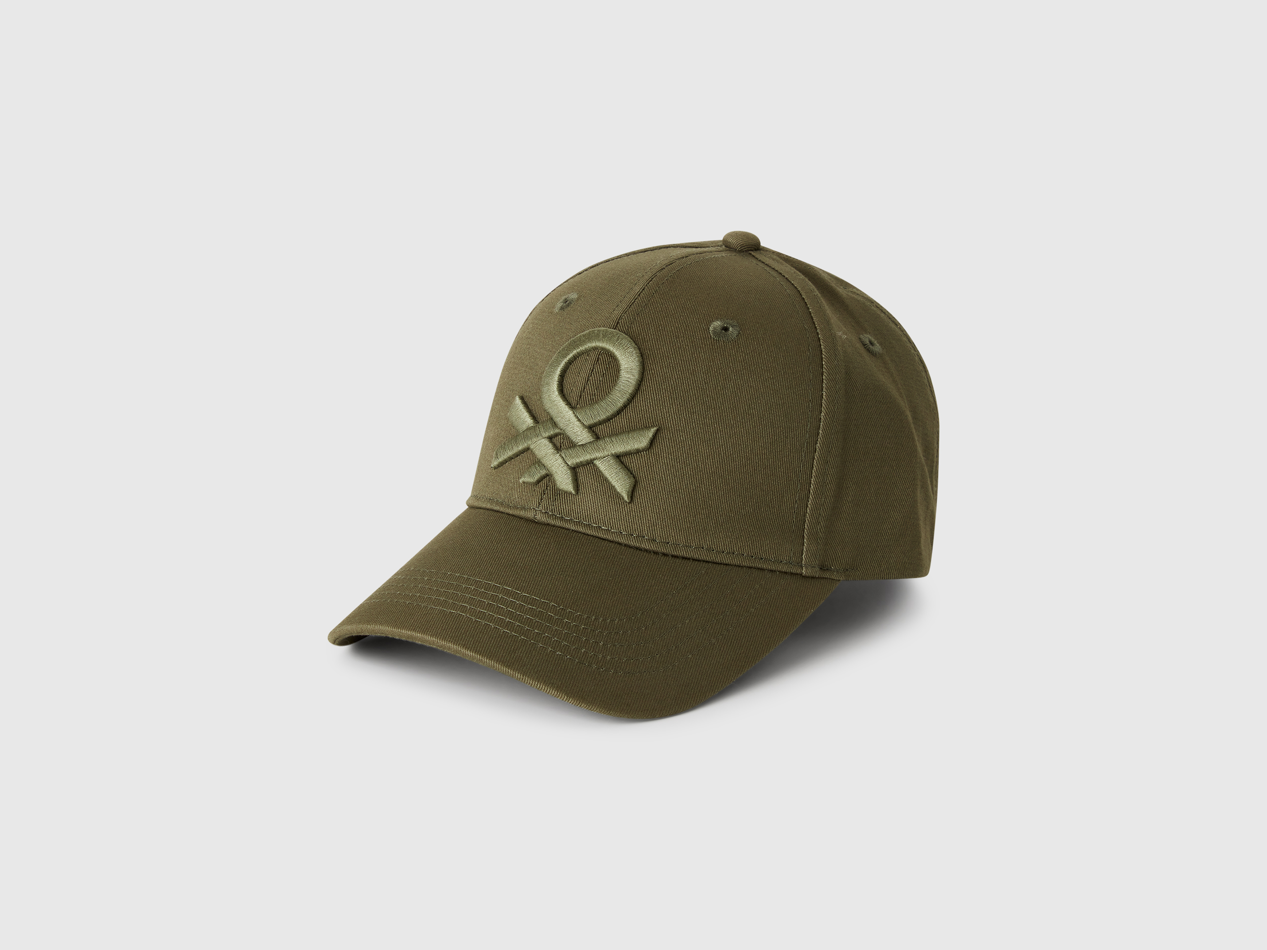 Baseball cap with embroidered logo - Military Green | Benetton
