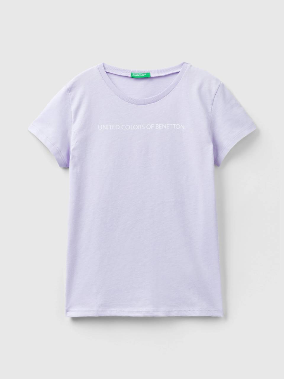 100 cotton t shirt with logo Lilac Benetton