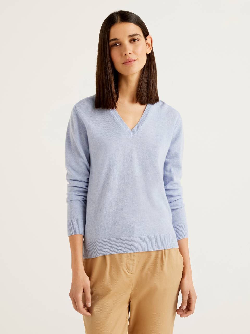 Sky Blue Supreme Wool Sweater Womans Merino Buttoned Jumper -  Israel
