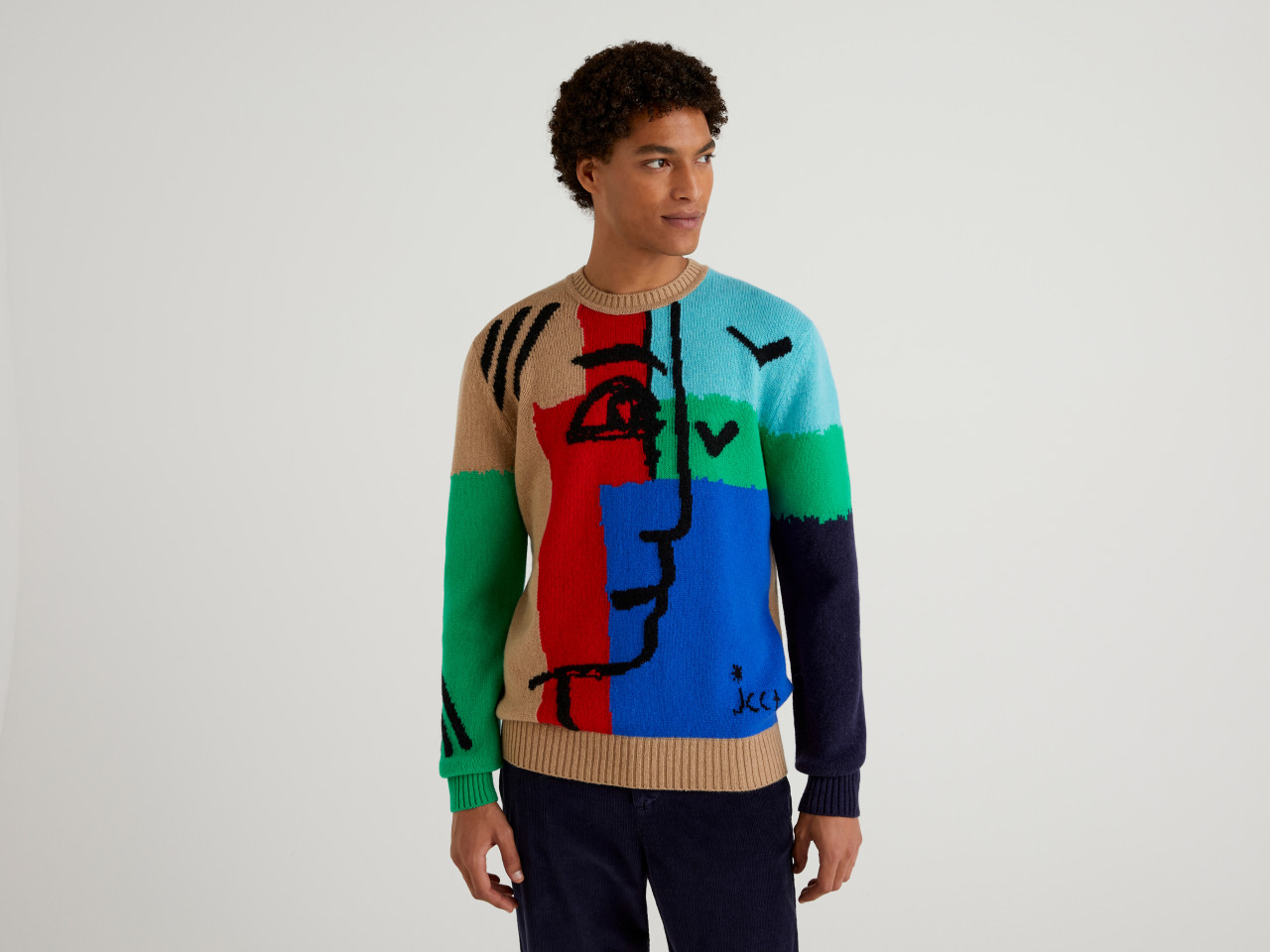 Louis Vuitton Men's Colour Block Crew Neck Sweater