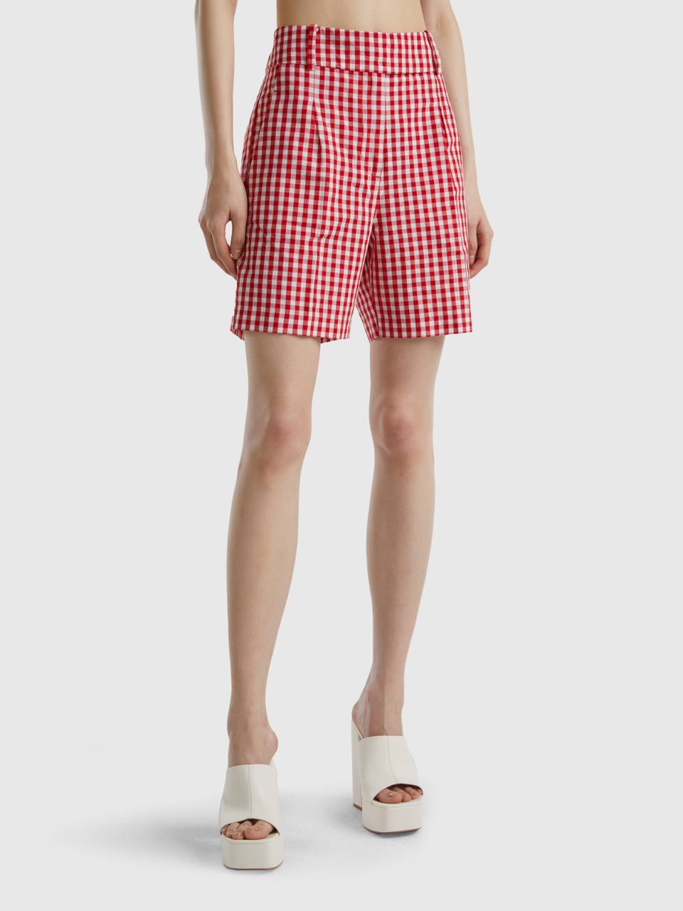 Red gingham shorts womens outlet