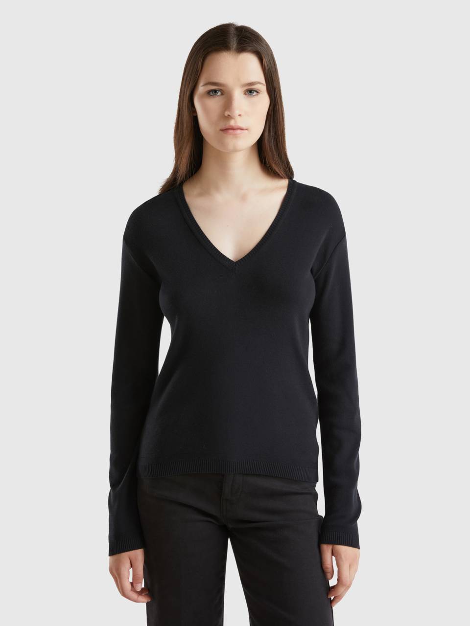 Benetton v neck sweater best sale