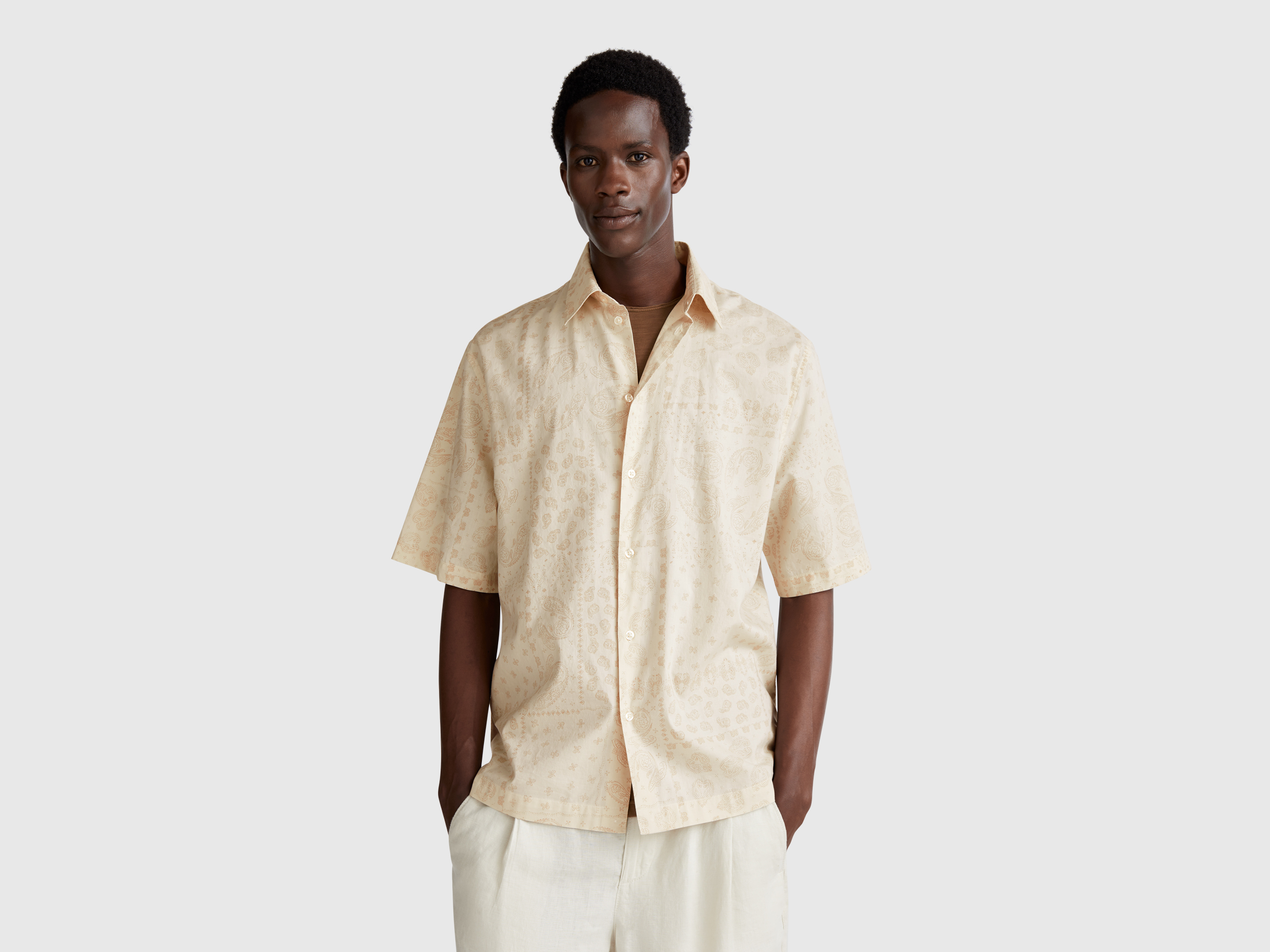 【U LAN】Sunshine Pigment Oversized Short Sleeve Flower pigment oversized fit short sleeve - U LAN