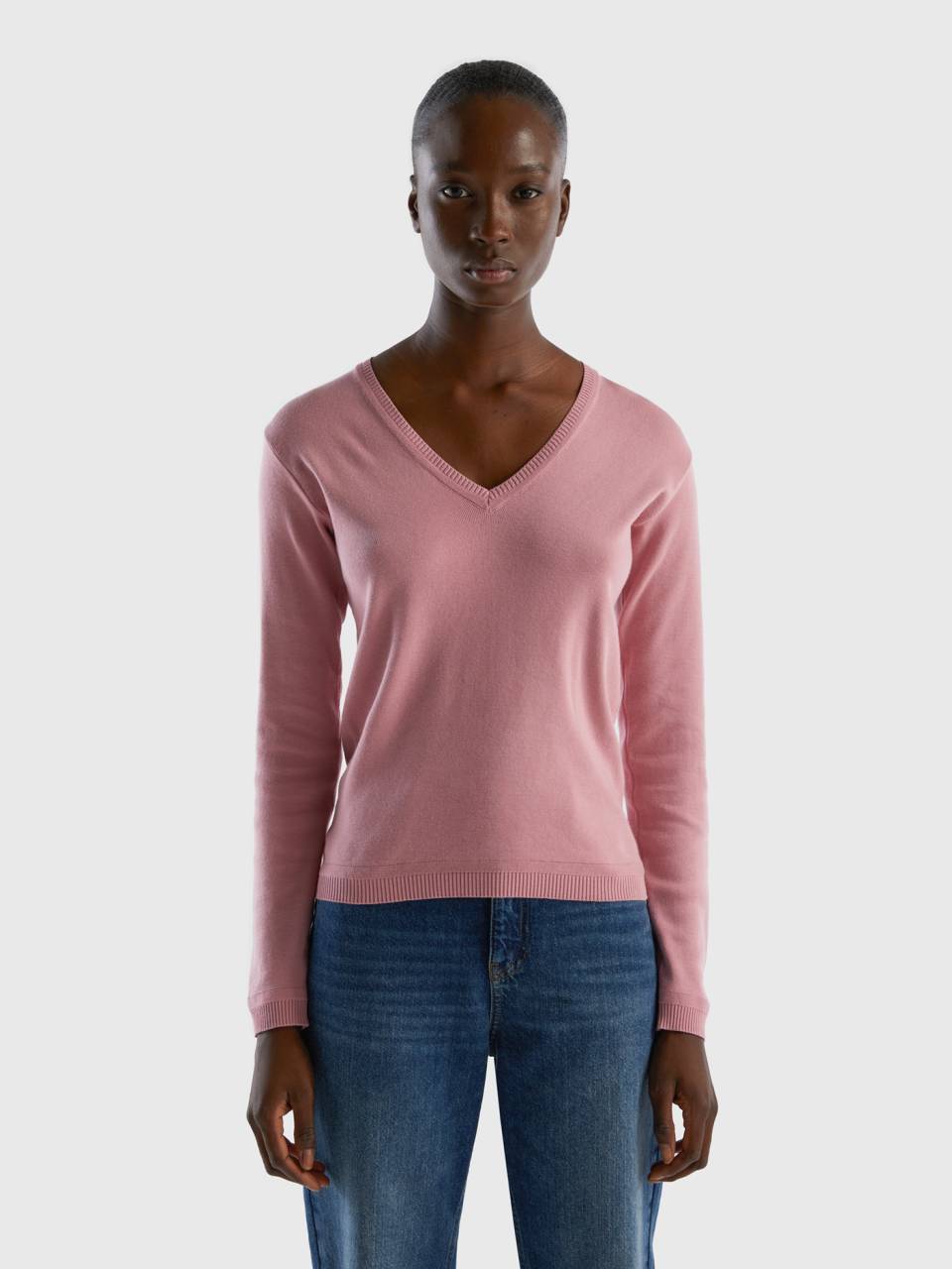 Everlane cashmere crop v top neck