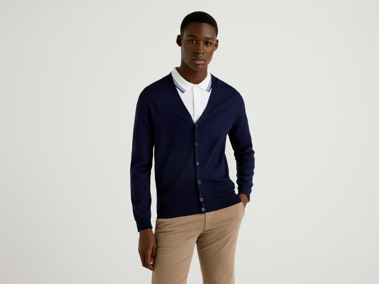 Navy blue cardigan mens shop