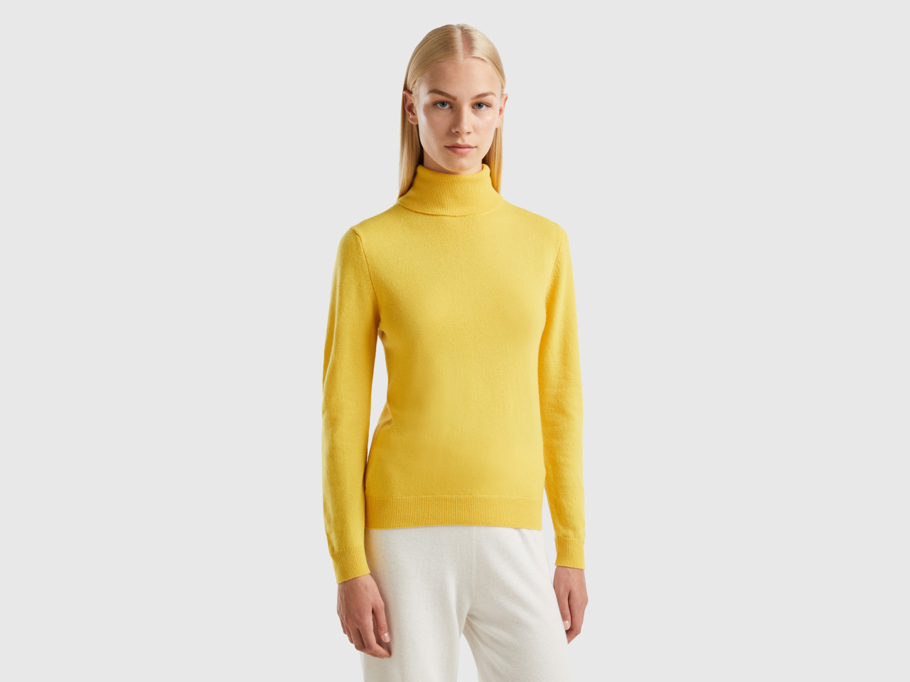 Yellow high neck discount sweater