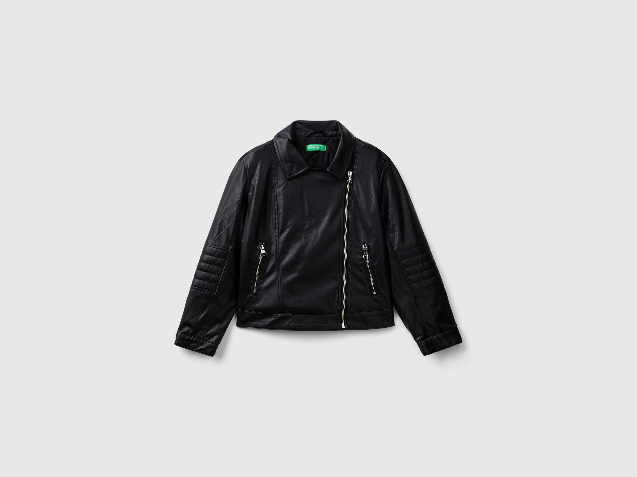 Benetton leather jacket on sale