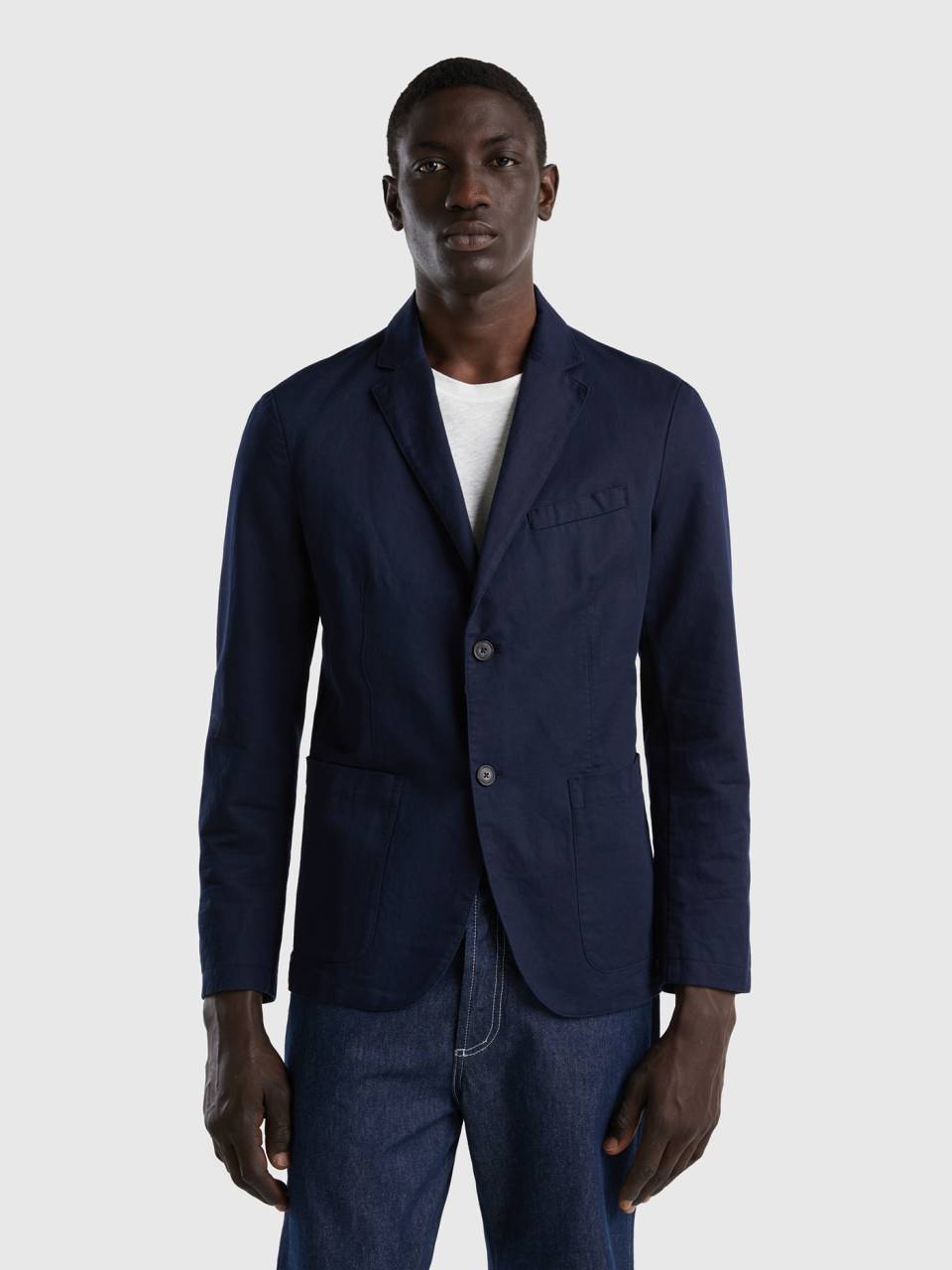 Mens navy linen blazer cheap