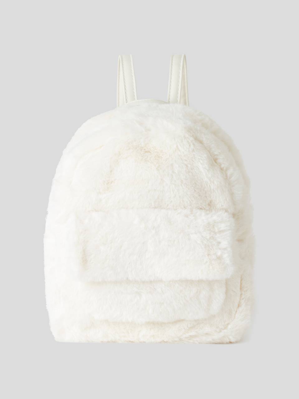 Rucksack in faux fur Creamy White Benetton