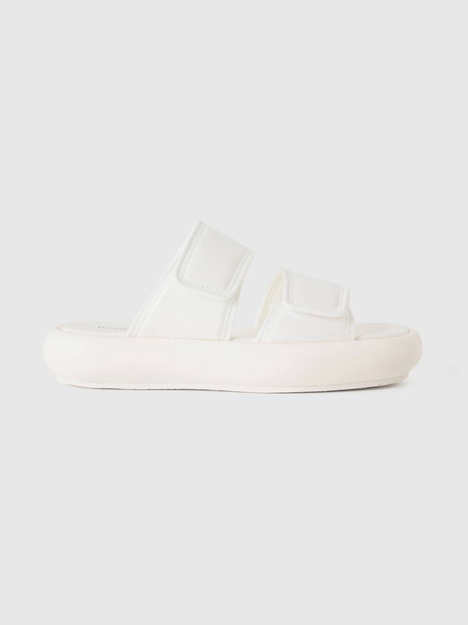Two band 2024 slide sandals white