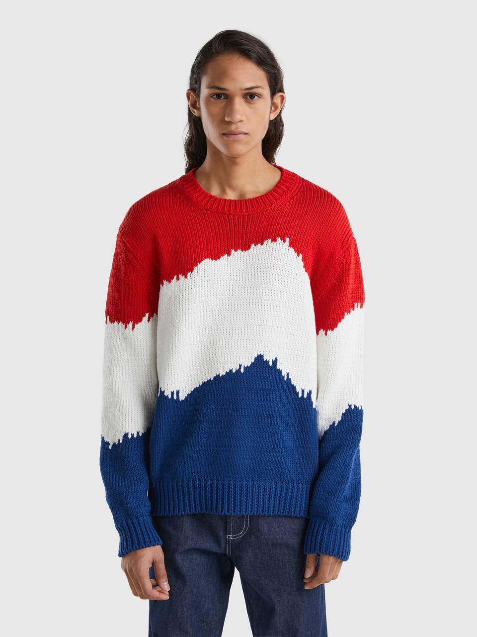 Color block hot sale sweater mens