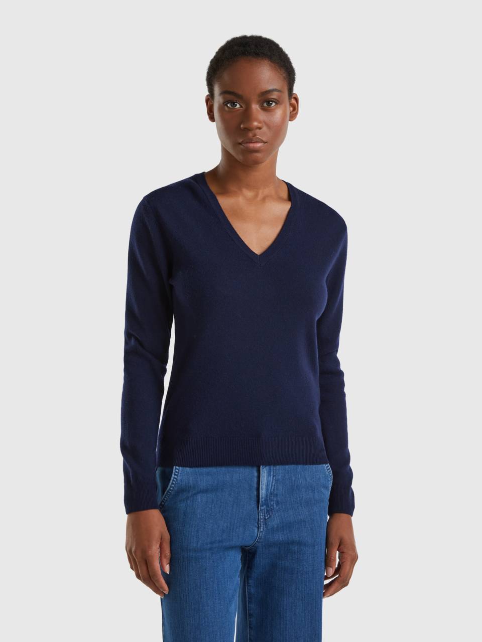 V neck hotsell blue jumper