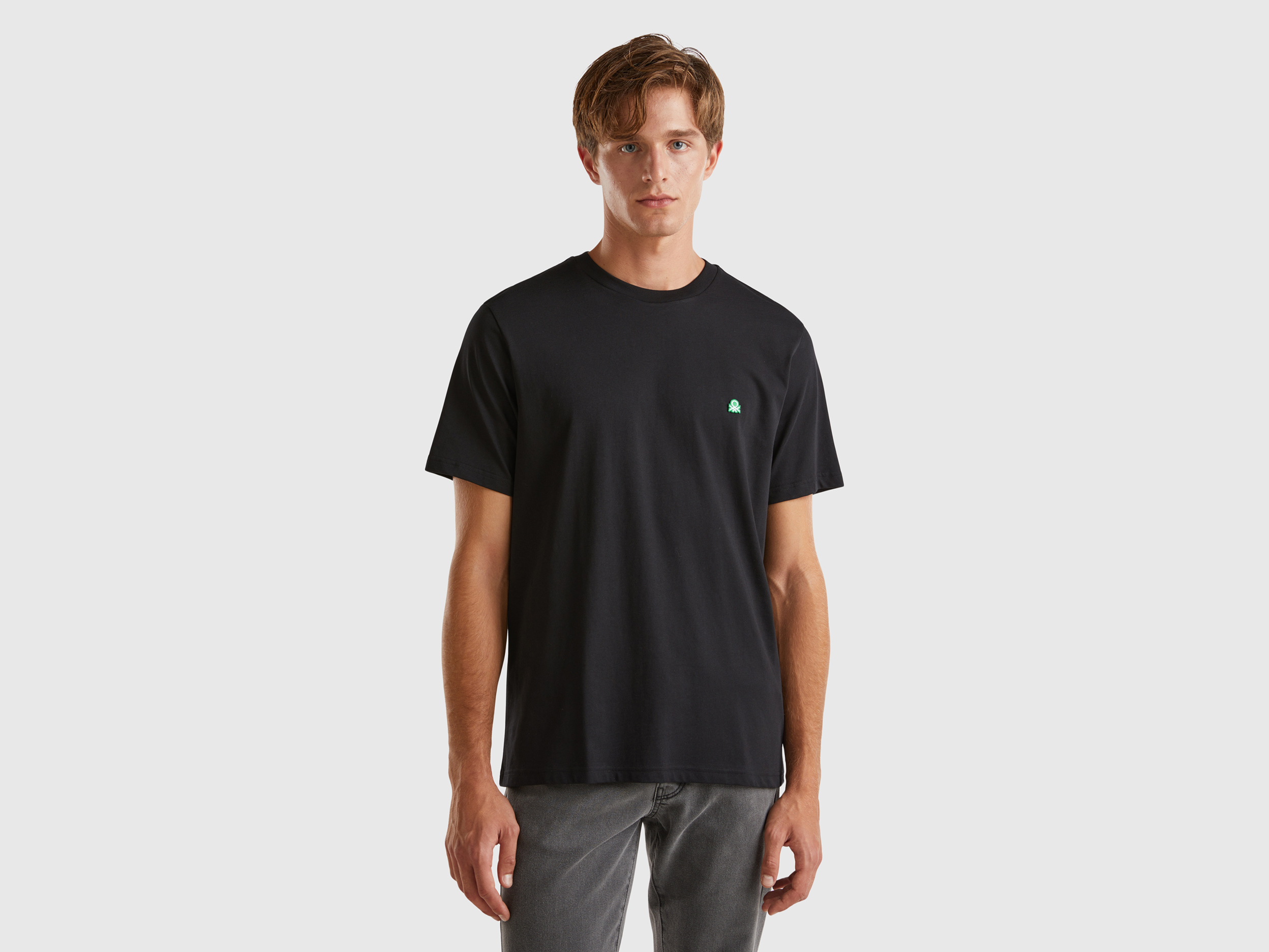 cotton basic t-shirt - Black | Benetton
