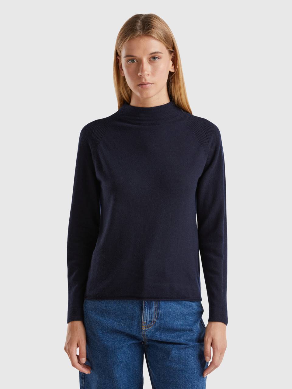 Cashmere blend sweater Dark Blue Benetton