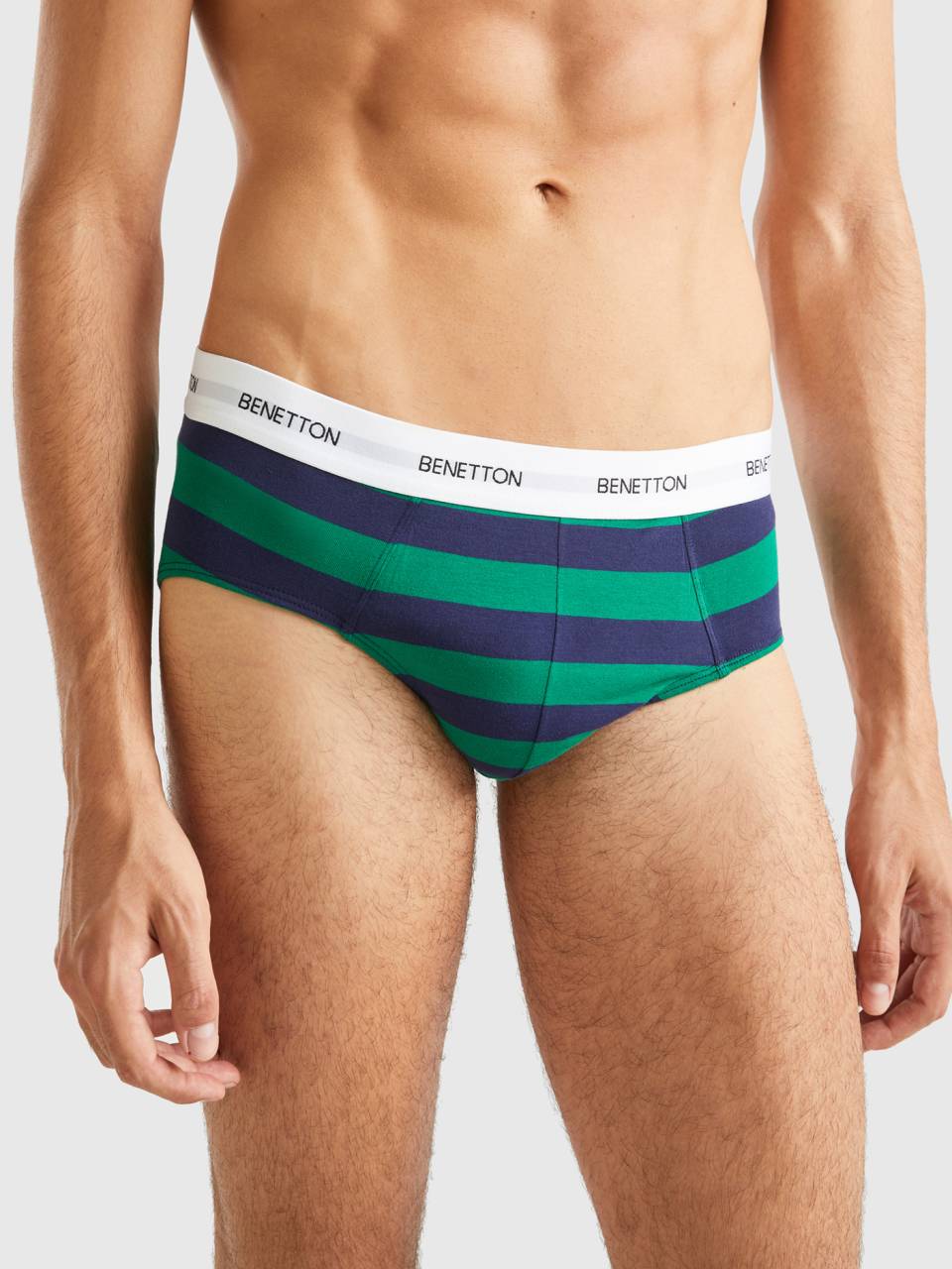 Benetton striped underwear in stretch organic cotton - 3ttu2s00a_66c