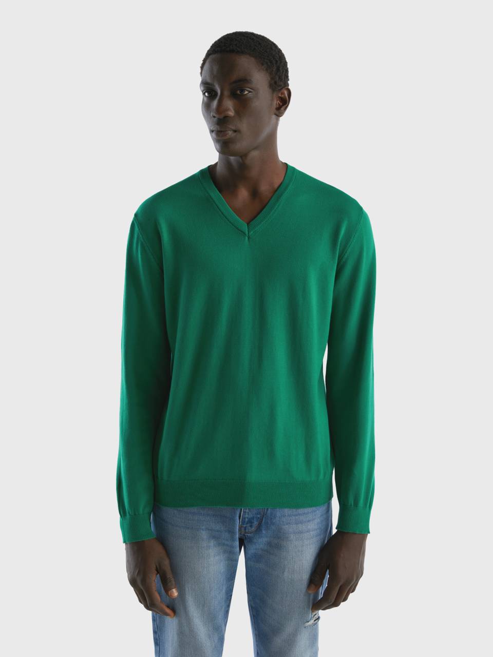 Dark green v neck new arrivals sweater