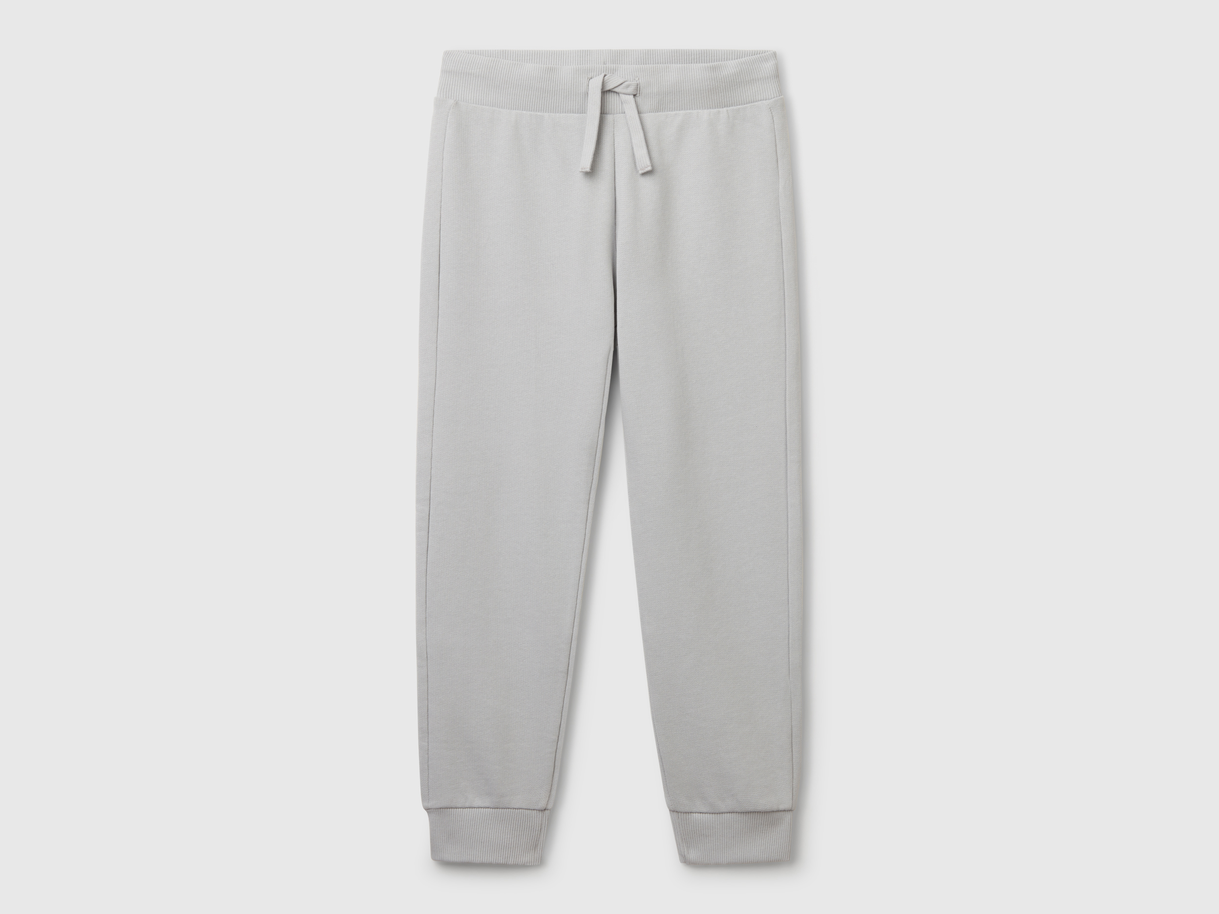 パンツ GREY COTTON PANTS Sporty trousers with drawstring - Gray | Benetton