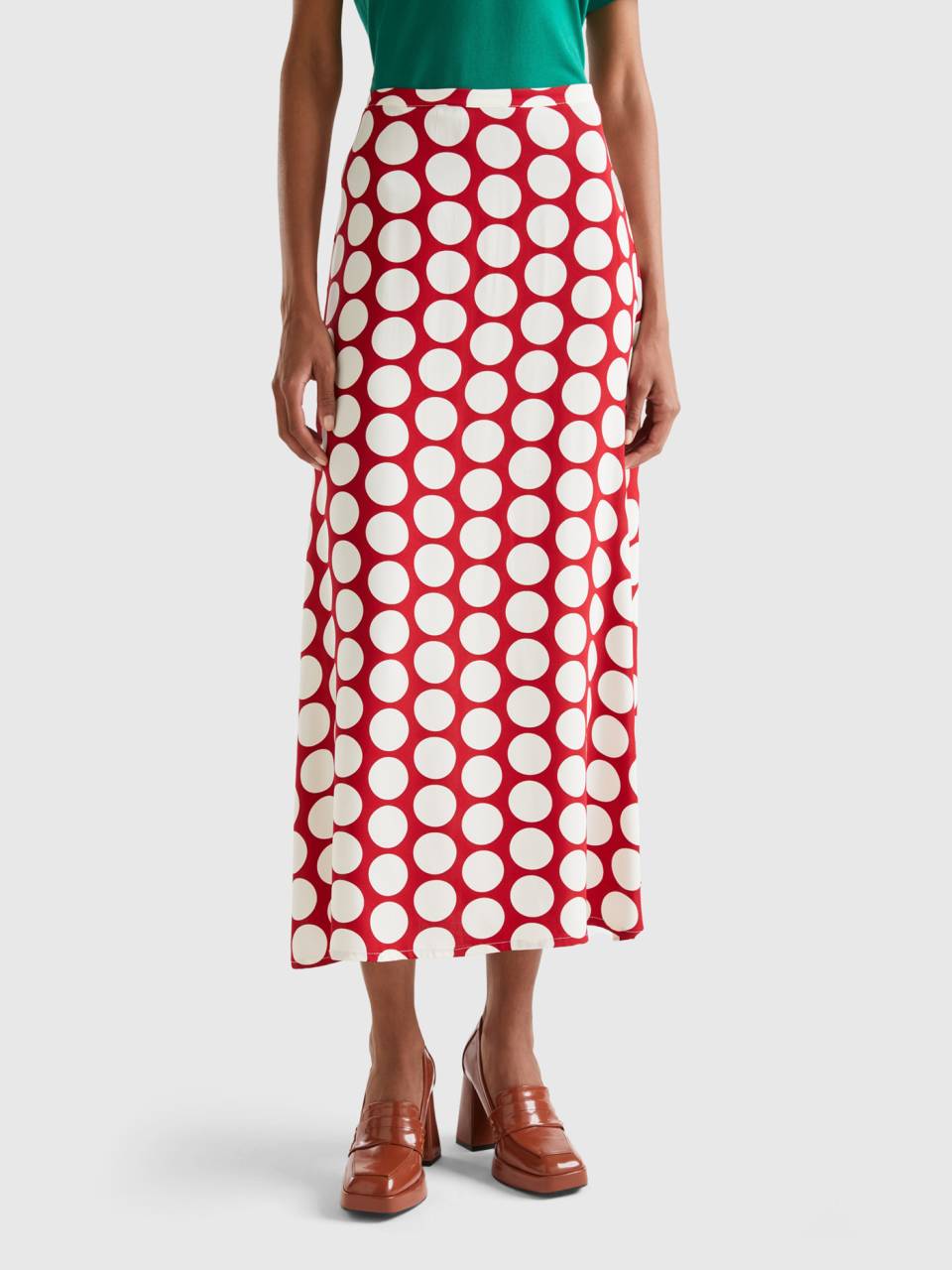 Polka dot skirt red sales