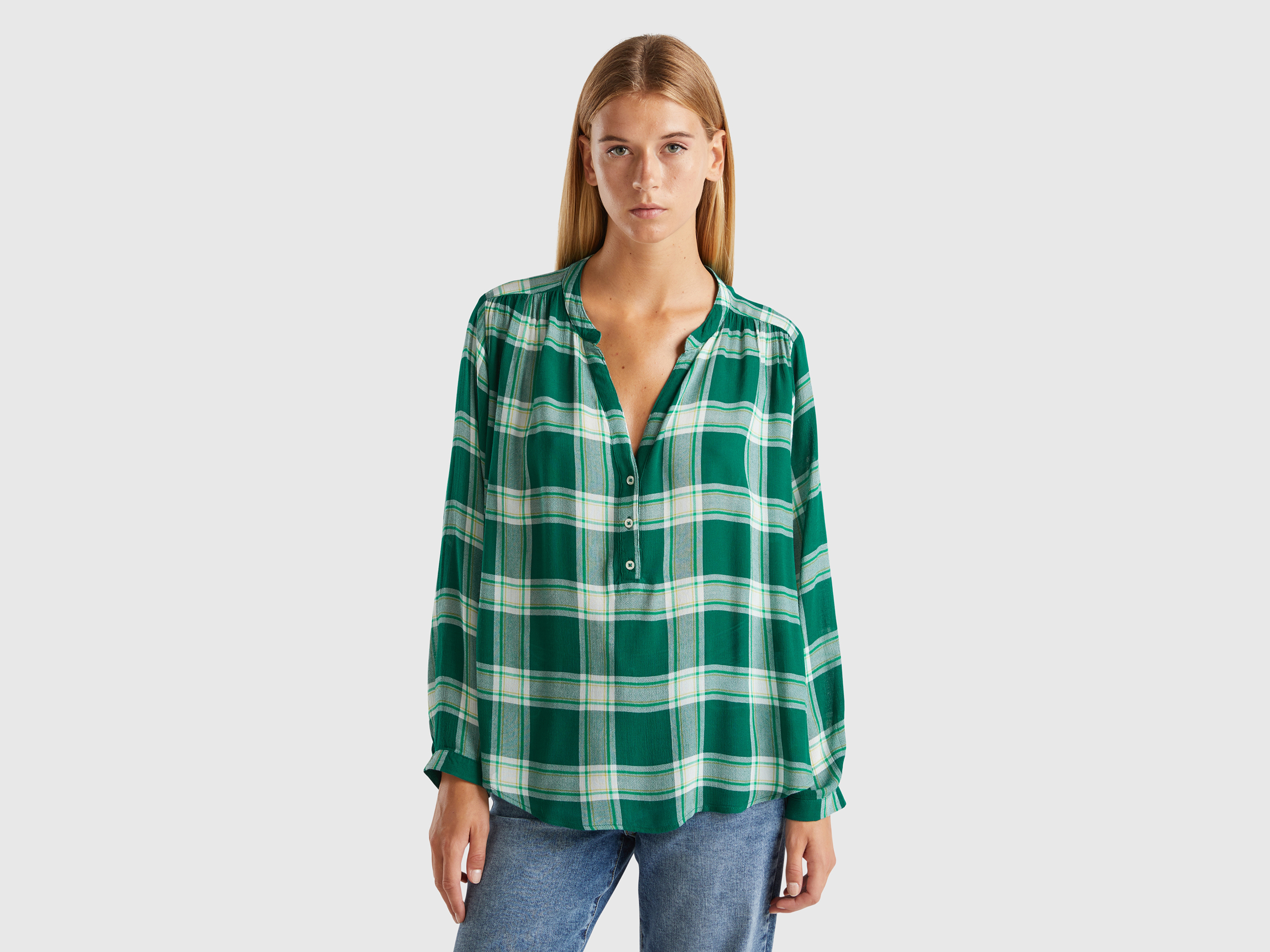 Flowy check shirt - Multi-color | Benetton