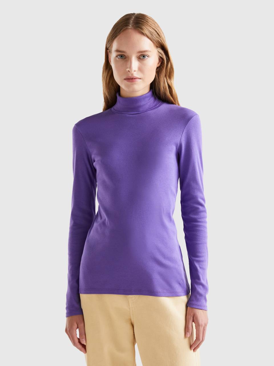 High neck long sleeve shirt discount