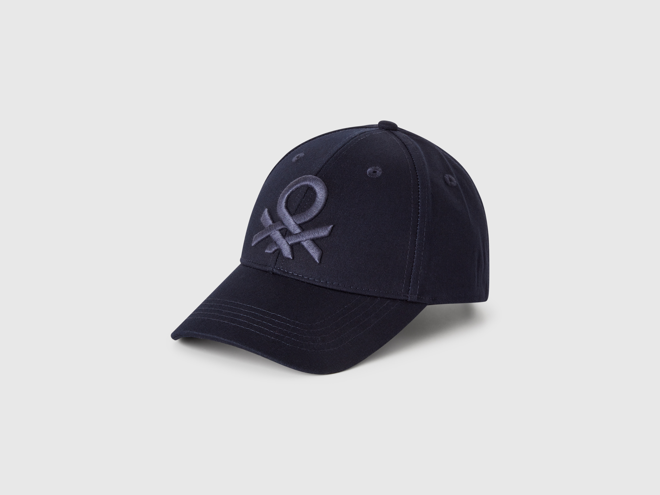 Baseball cap with embroidered logo - Dark Blue | Benetton