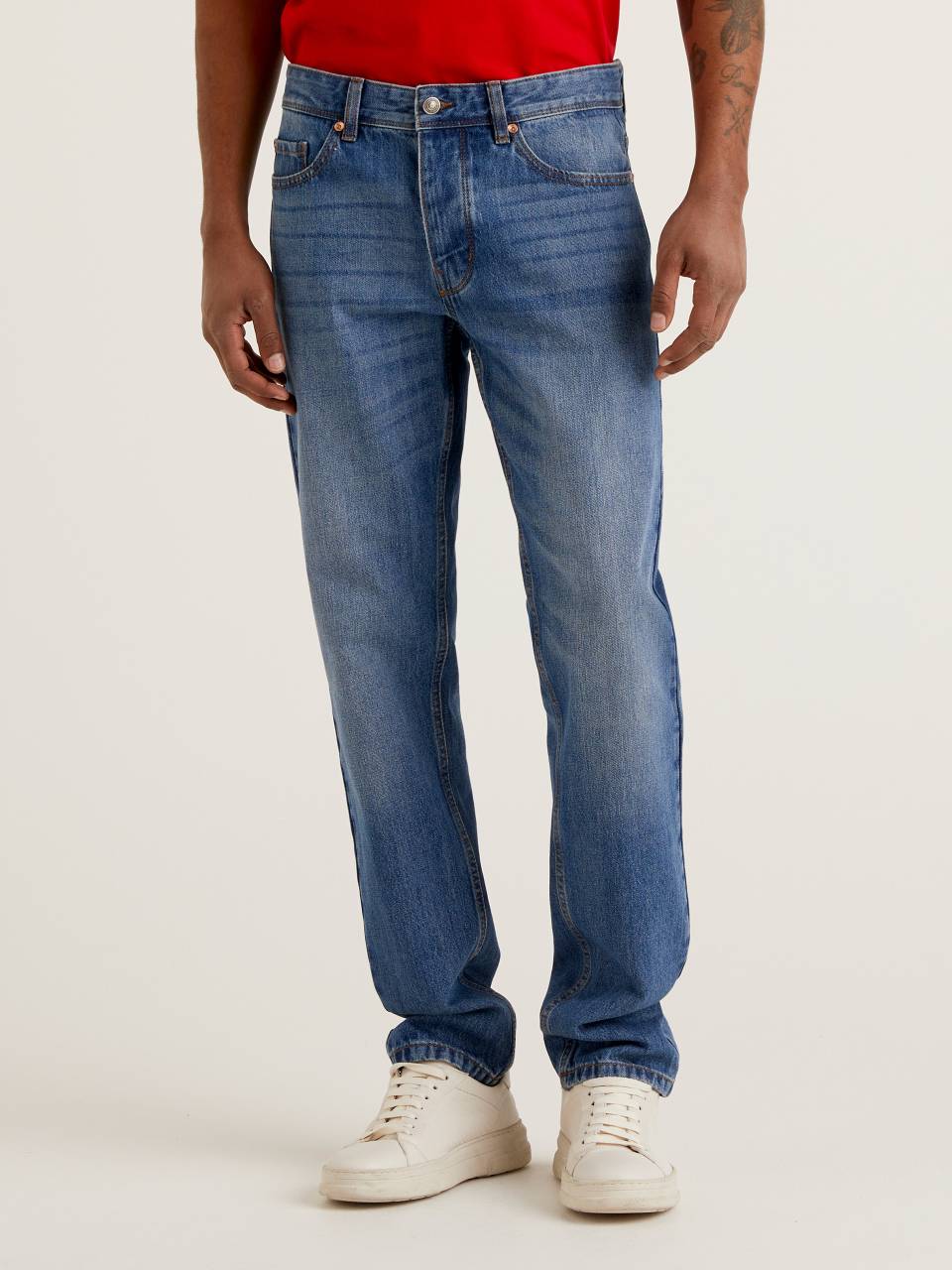 100 cotton sales straight leg jeans