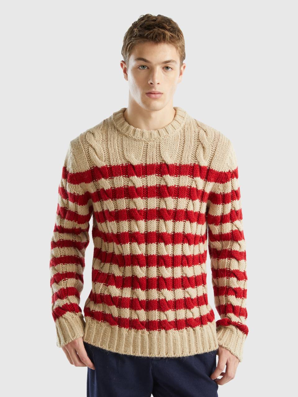 Red and white striped sweater mens outlet