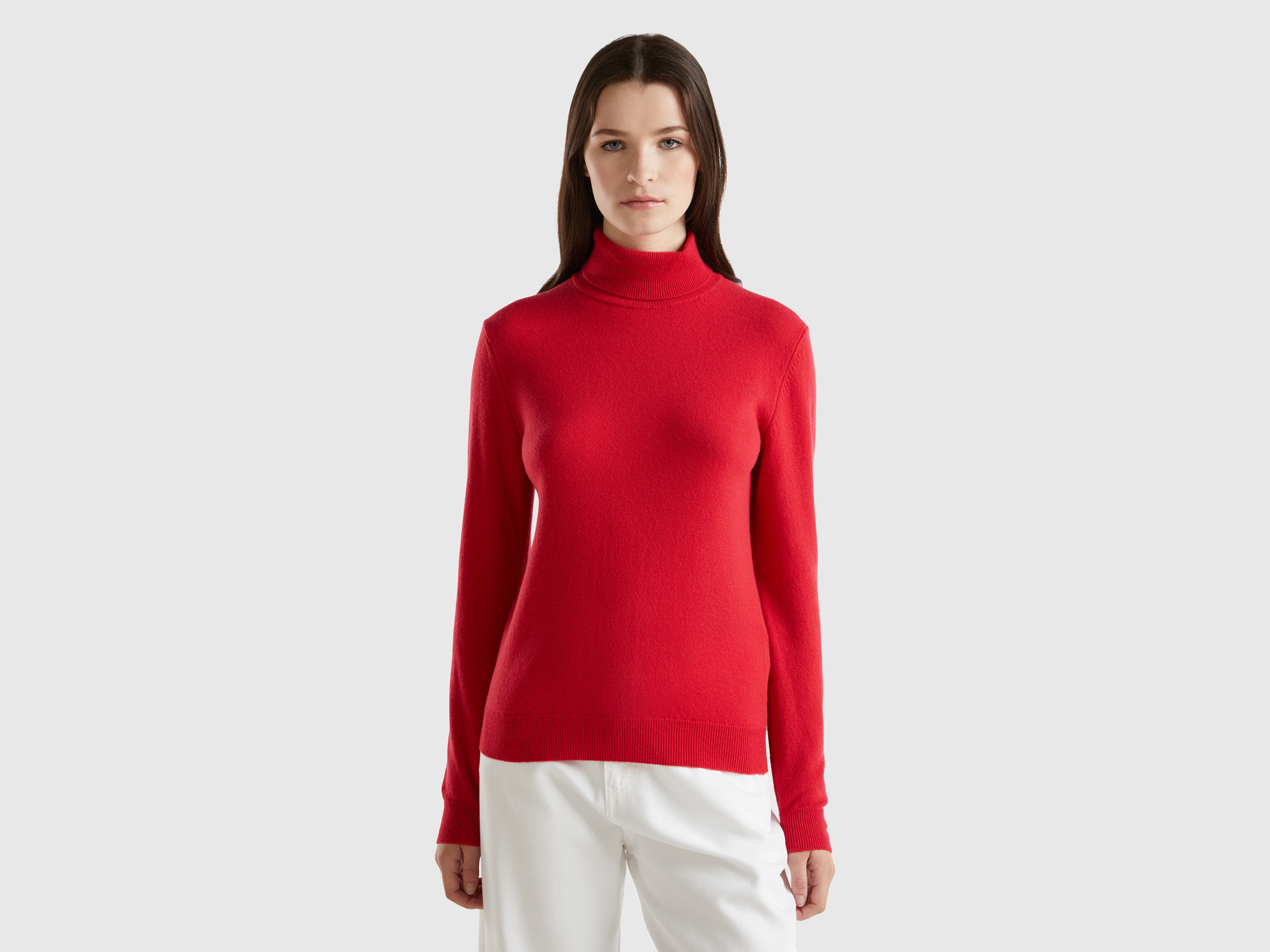 Women s High Collar Merino Wool Sweaters Women 2024 Benetton