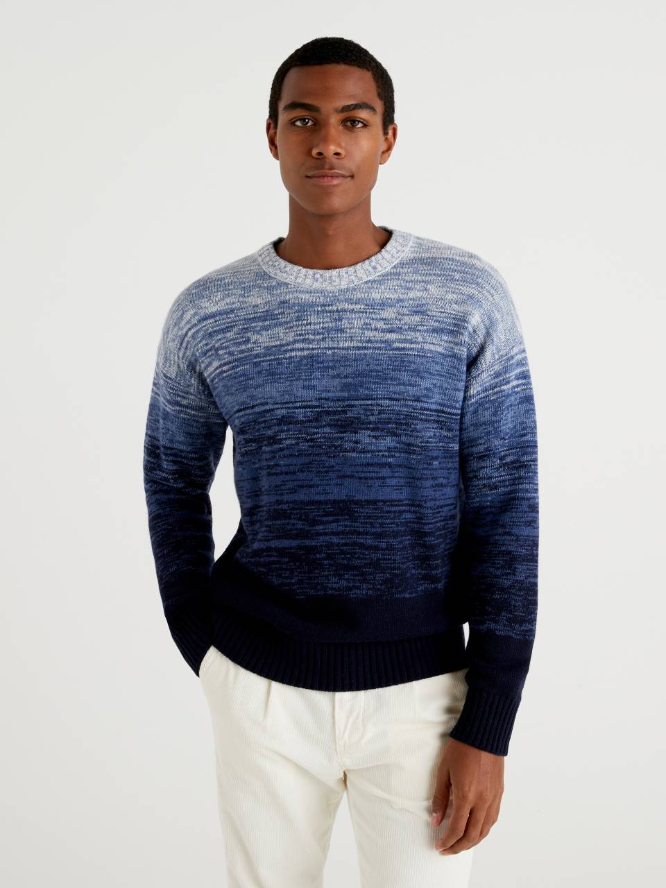 Degrade striped sweater - Blue | Benetton
