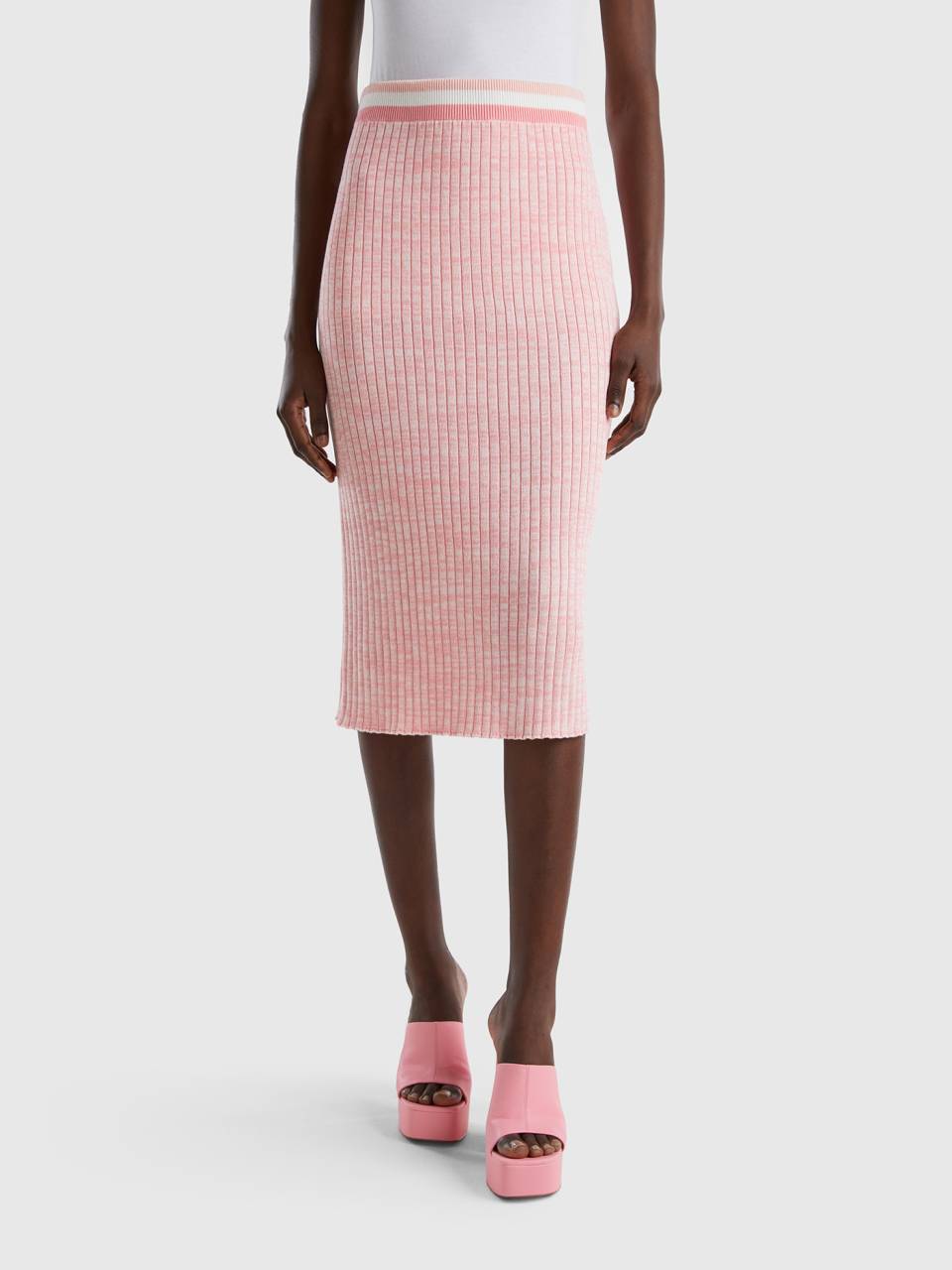 Pink knit pencil on sale skirt