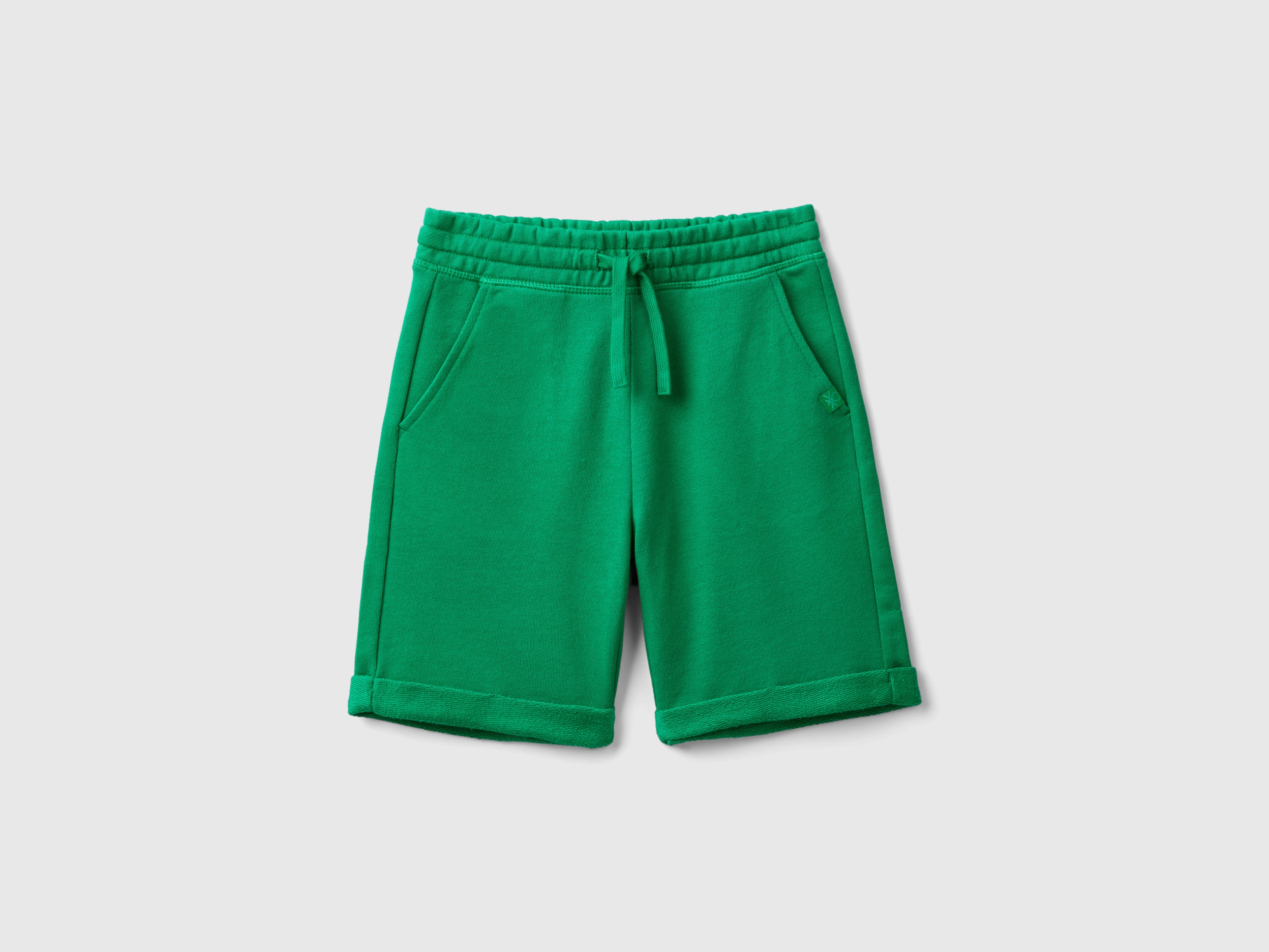 ハーフ・ショートパンツ IONSEOUL One cotton bermuda shorts (3color) JE1240 Bermuda shorts in pure cotton fleece - Green | Benetton